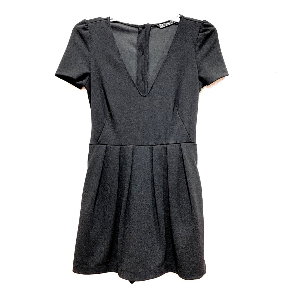 ZARA TRAFALUC Black Pleats Pockets Romper (XS) - Picture 1 of 12